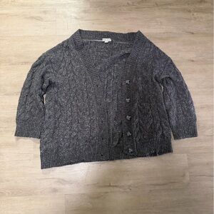 Ava & Viv Gray Cable Knit Cardigan